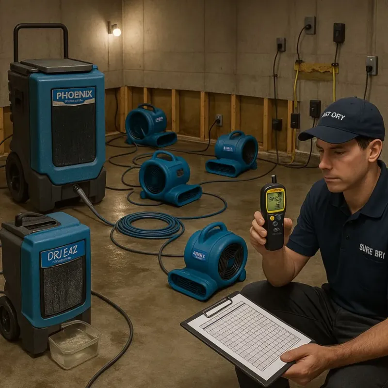Structural Drying and Dehumidification process in Lake Kiowa, TX